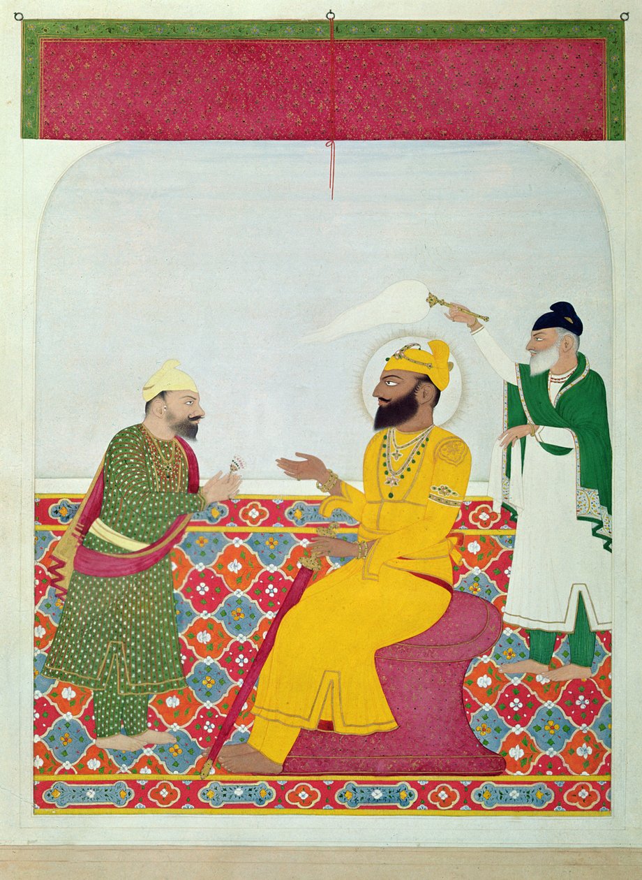 Guru Gobind Singh (1666-1708) 1815-25 av Indian School