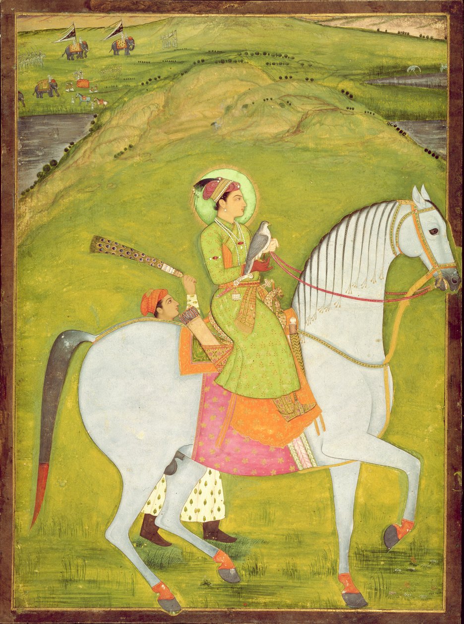 I. 63.7 Ung prins rider, ca. 1720-30 av Indian School