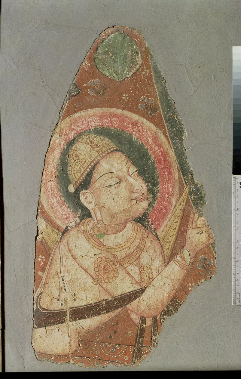 Indra, Balawaste, 7.-8. århundre (veggmaleri) av Indian School