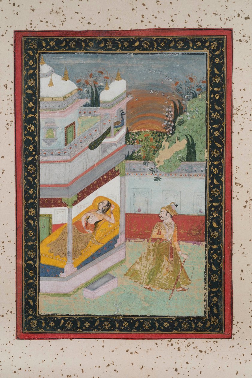 Lalit Ragnini, ca. 1790 (gouache på papir, gullpynt) av Indian School