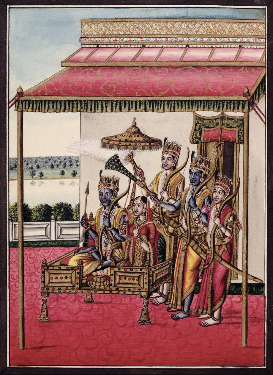 MSS EUR C 116/1 f.13v Rama, fra det hinduistiske eposet 'Adhyatma Ramayana' av Indian School