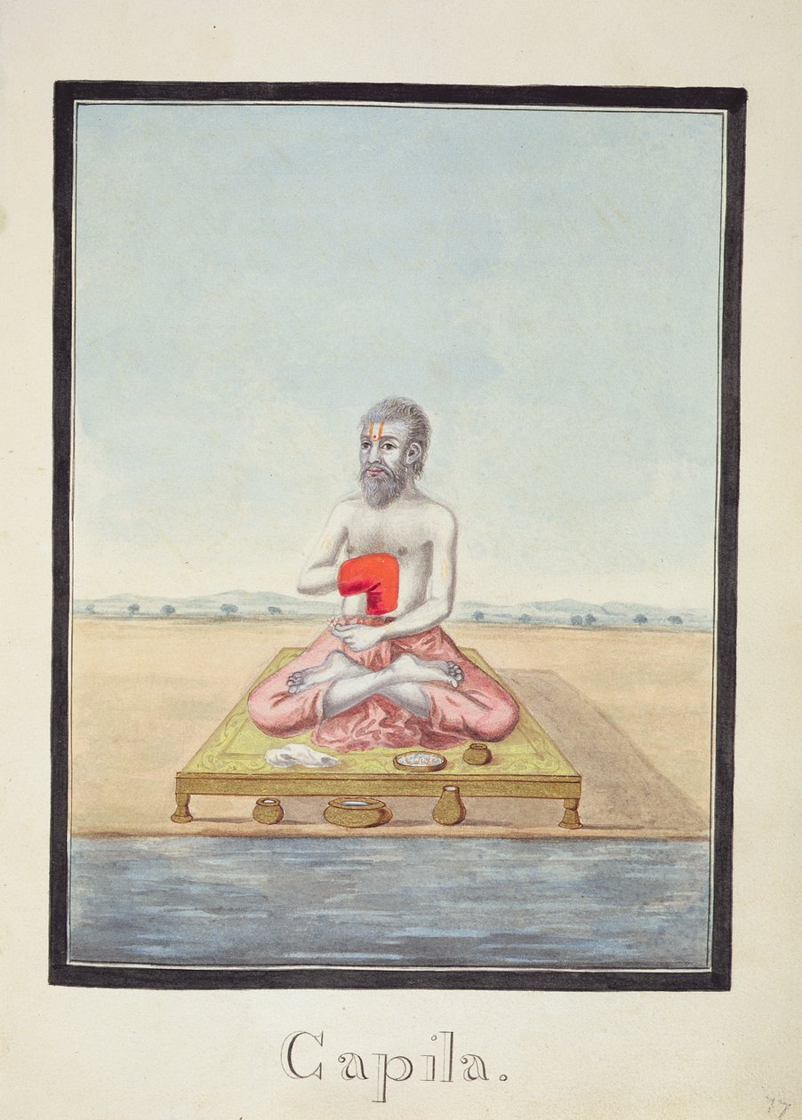 MSS EUR C 116/1 f.77r Vismannen, Kapila, fra det hinduistiske eposet 'Adhyatma Ramayana' av Indian School