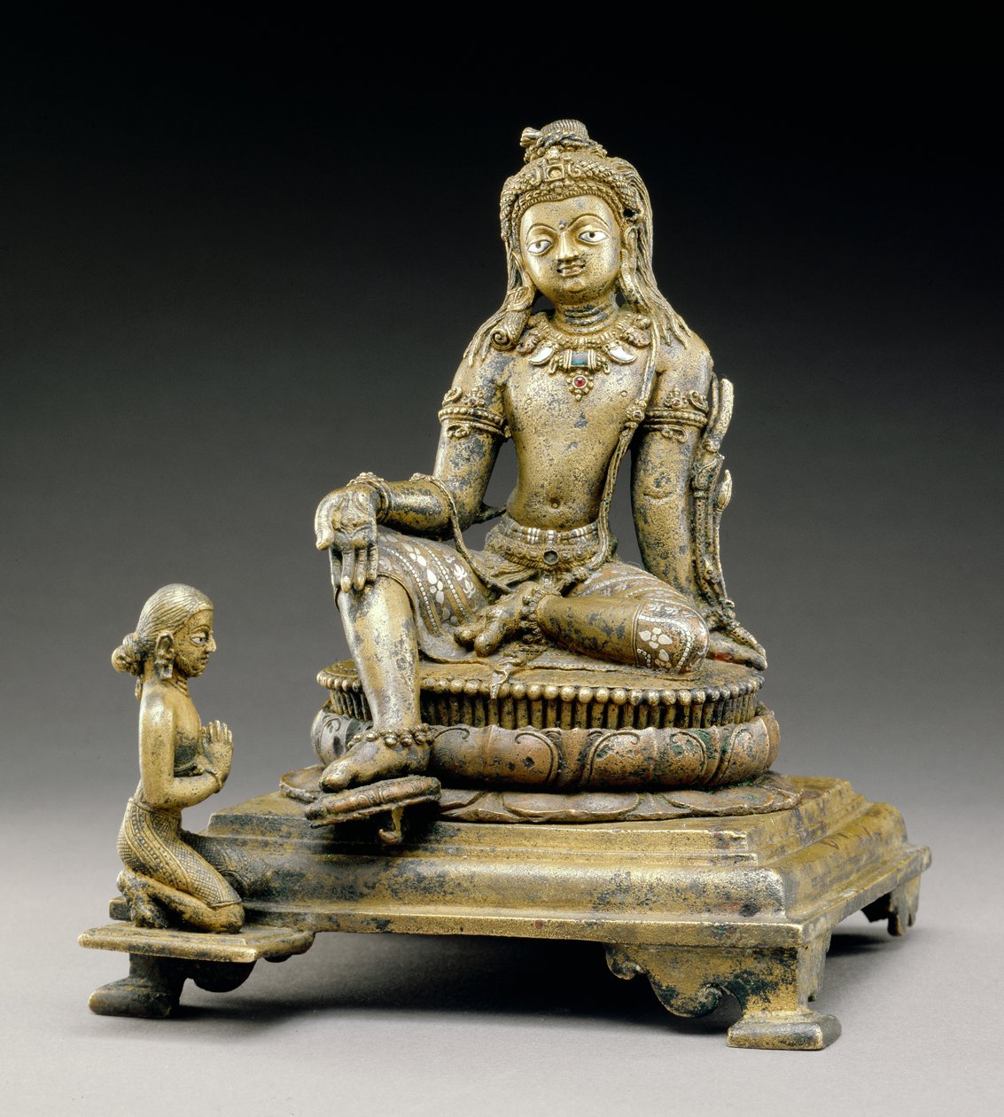 Manjusri, Sirpur-kultur, 800 e.Kr. (bronse) av Indian School