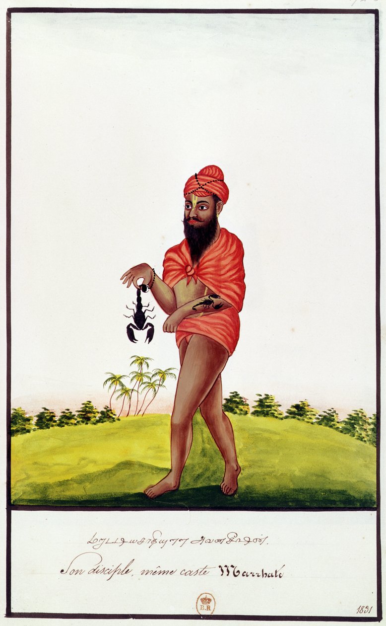 Ms Indien 743 Selger av rettsmidler mot skorpionbitt, 1831 av Indian School