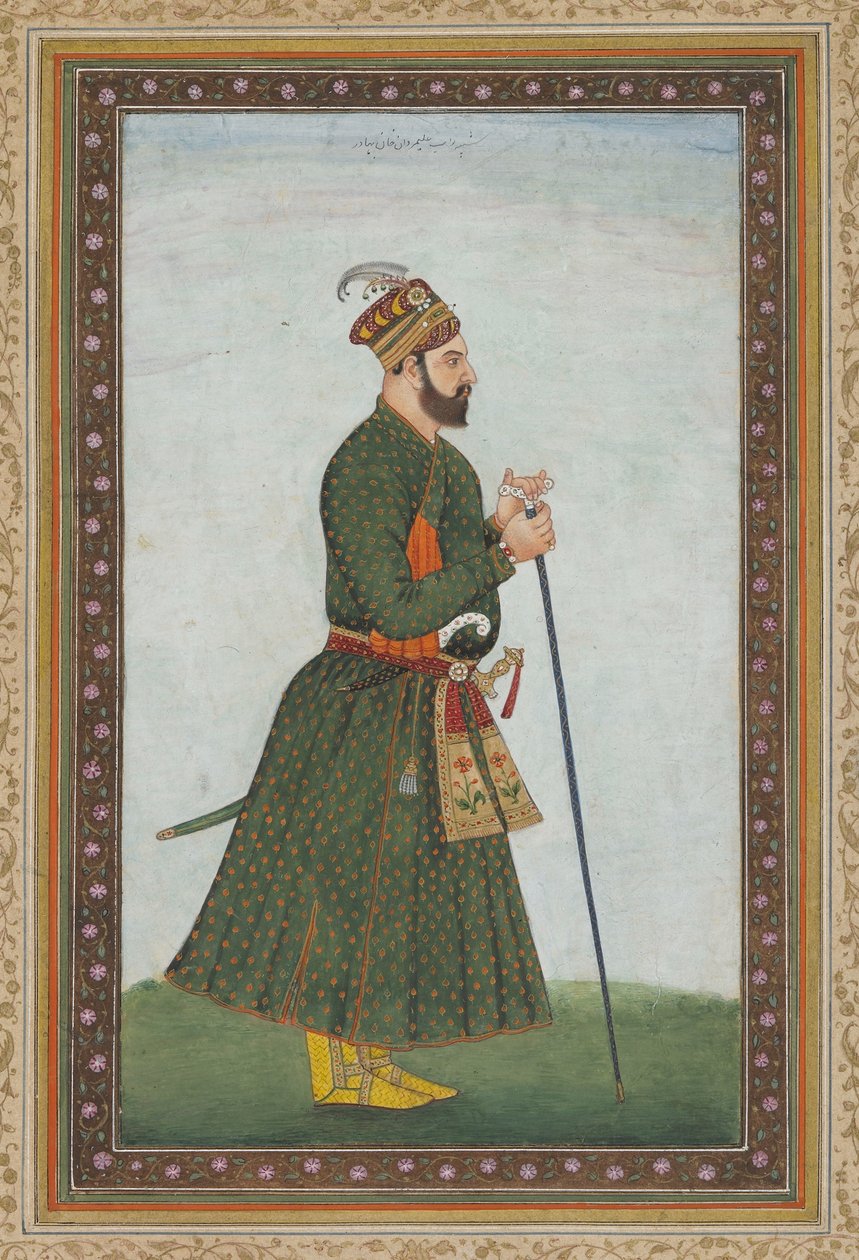 Nawab Ali-Mardan Khan, frittstående albumfolio, ca. 1900 av Indian School