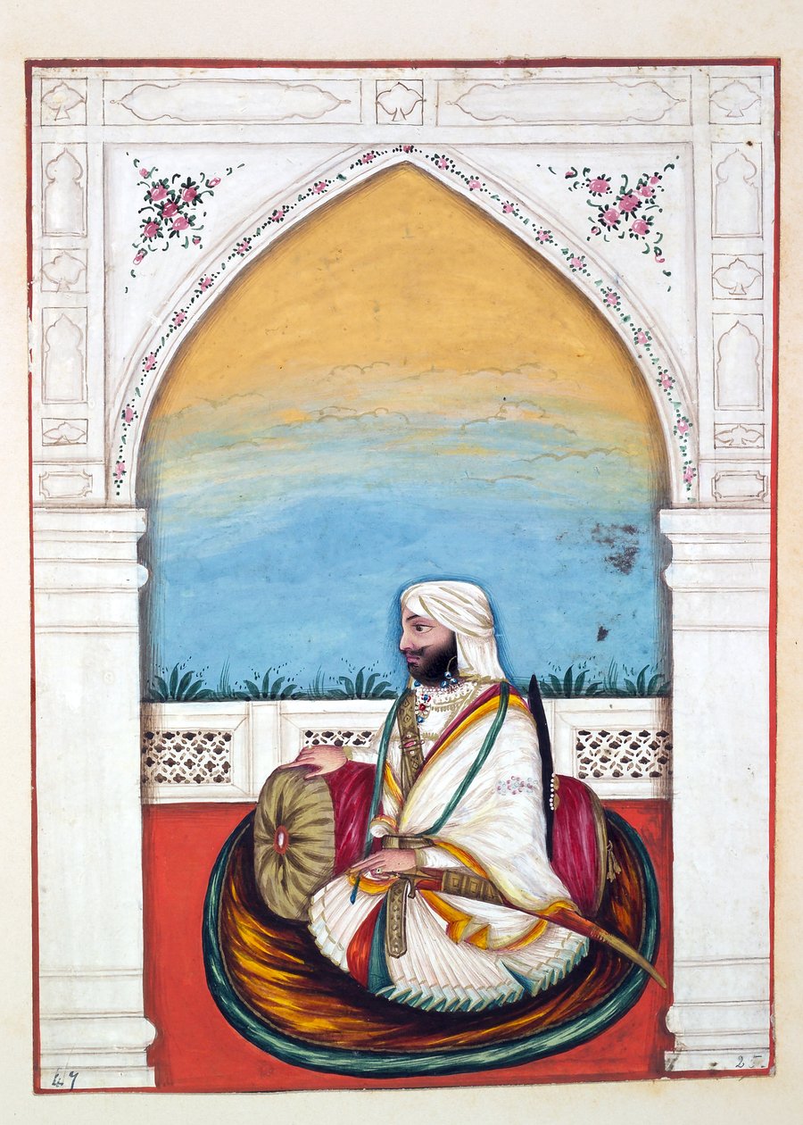 Nawab Imam-od-dun, fra The Kingdom of the Punjab, its Rulers and Chiefs, bind II, et bind på 30 akvarellstudier av en uidentifisert indisk kunstner, ca. 1840 (wc på papir) av Indian School