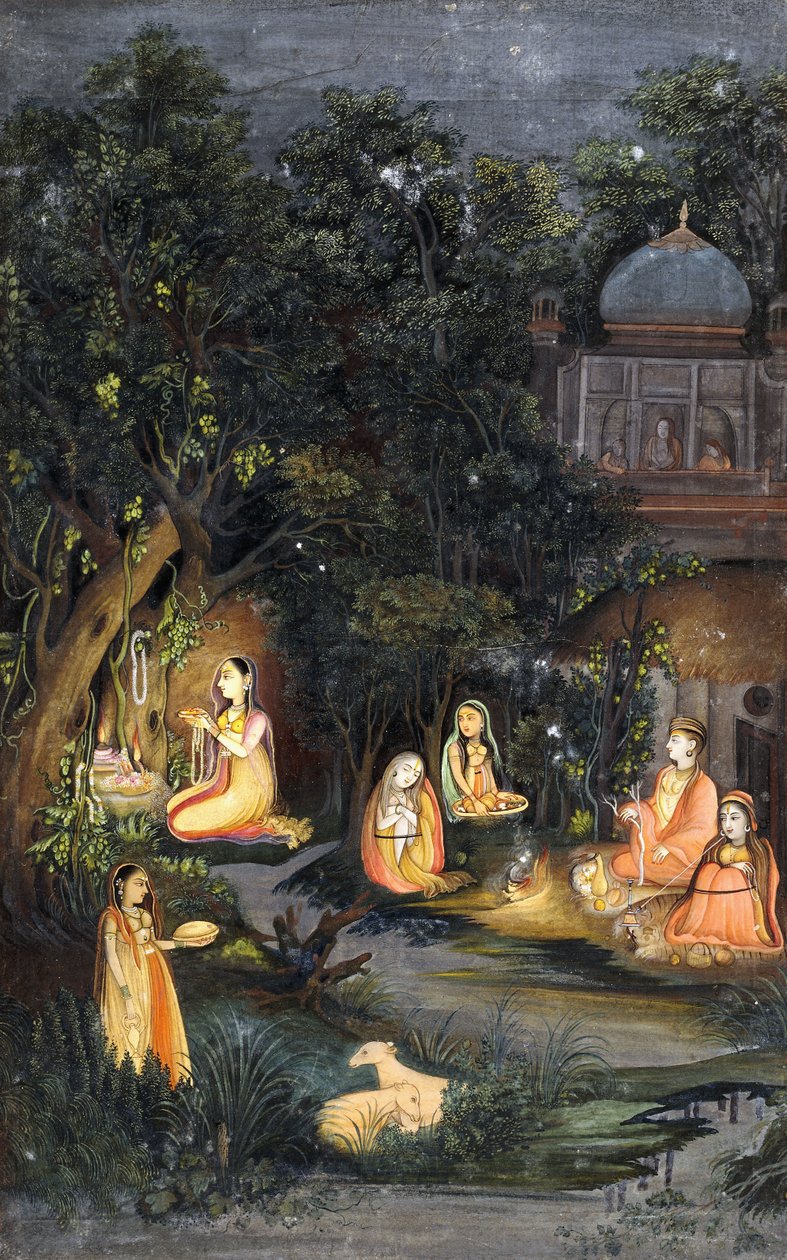 Nattlig gudstjeneste og høytid, ca. 1770 av Indian School