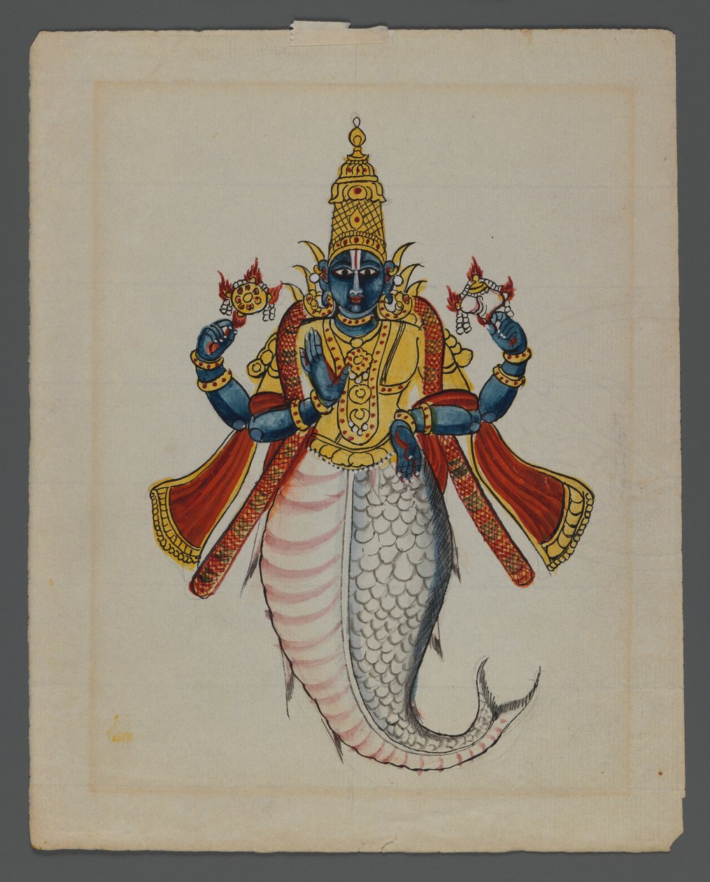 Ett av et sett på ni bilder som viser indianere i forskjellige yrker (wc på papir) av Indian School