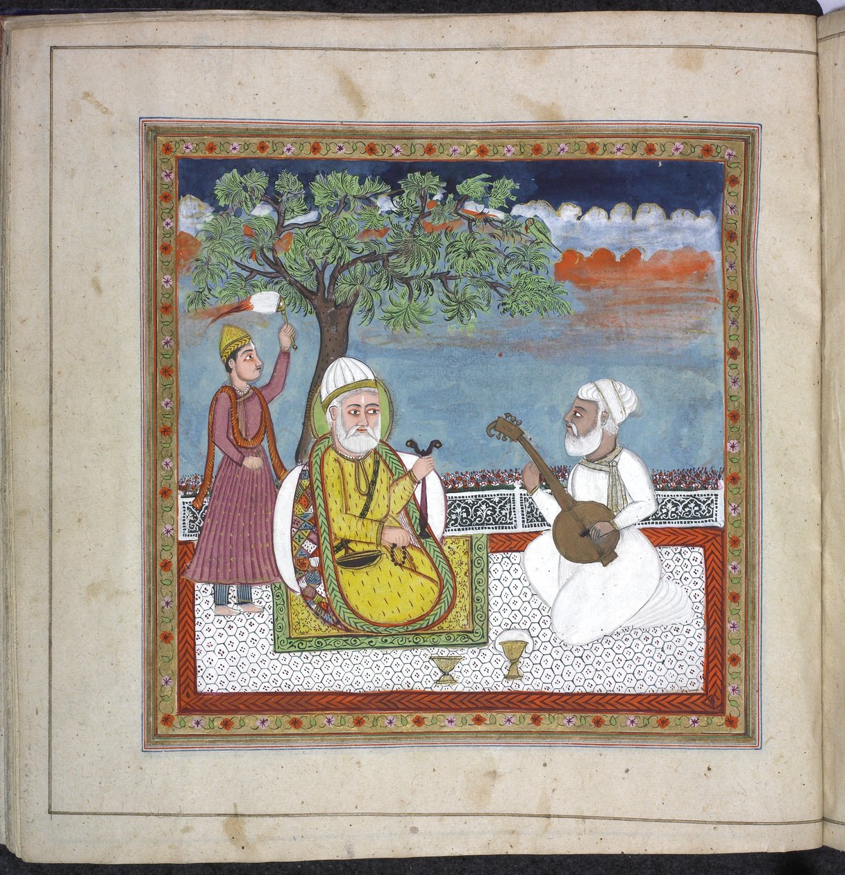 Panj.D.4 f.9 (til venstre), bønnebok til Rani Jindan av Indian School