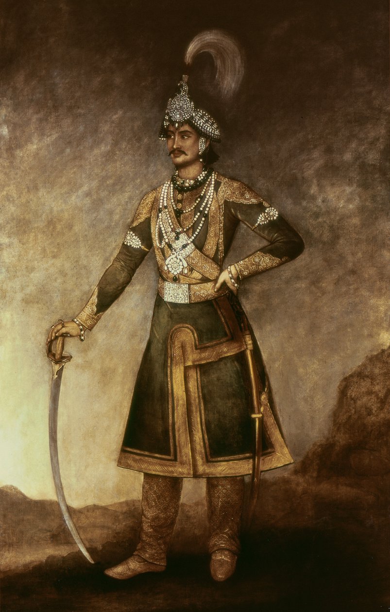 Portrett av Jung Bahadur Koowar Ranajee (1816-77) av Indian School