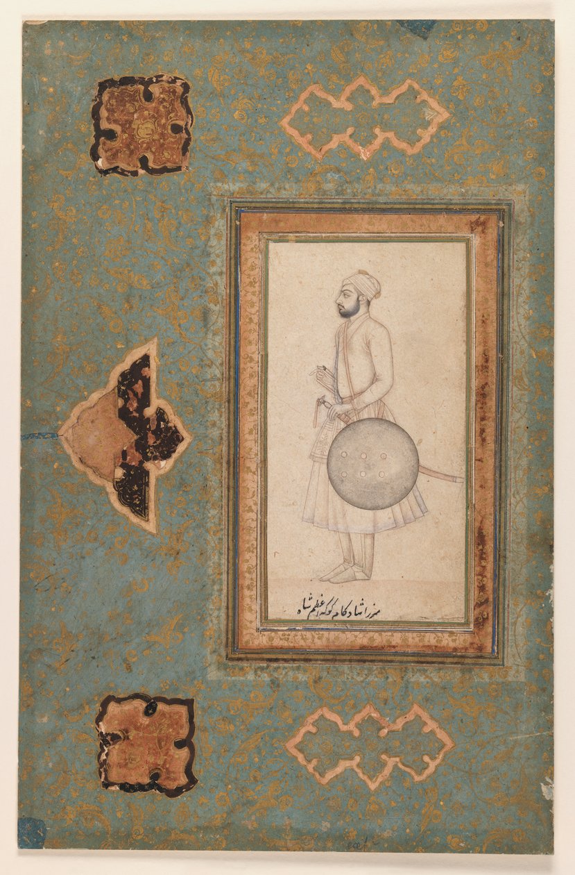 Portrett av Kuka Azam Shah, ca. 1640 (blekk på papir) av Indian School