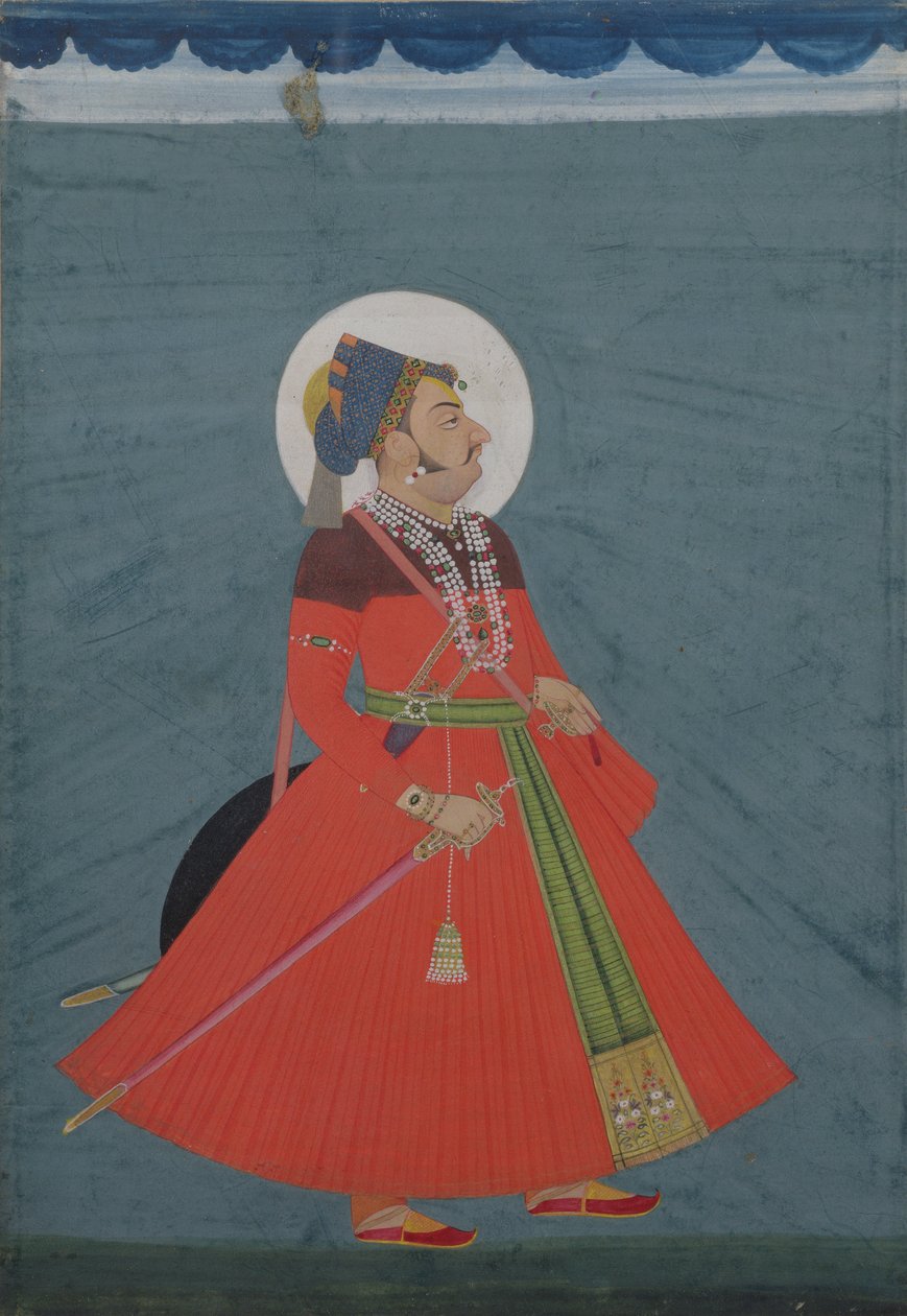 Portrett av Maharajah Ajit Singh av Jodhpur (1678-1724) Jodhpur, 1800-tallet av Indian School