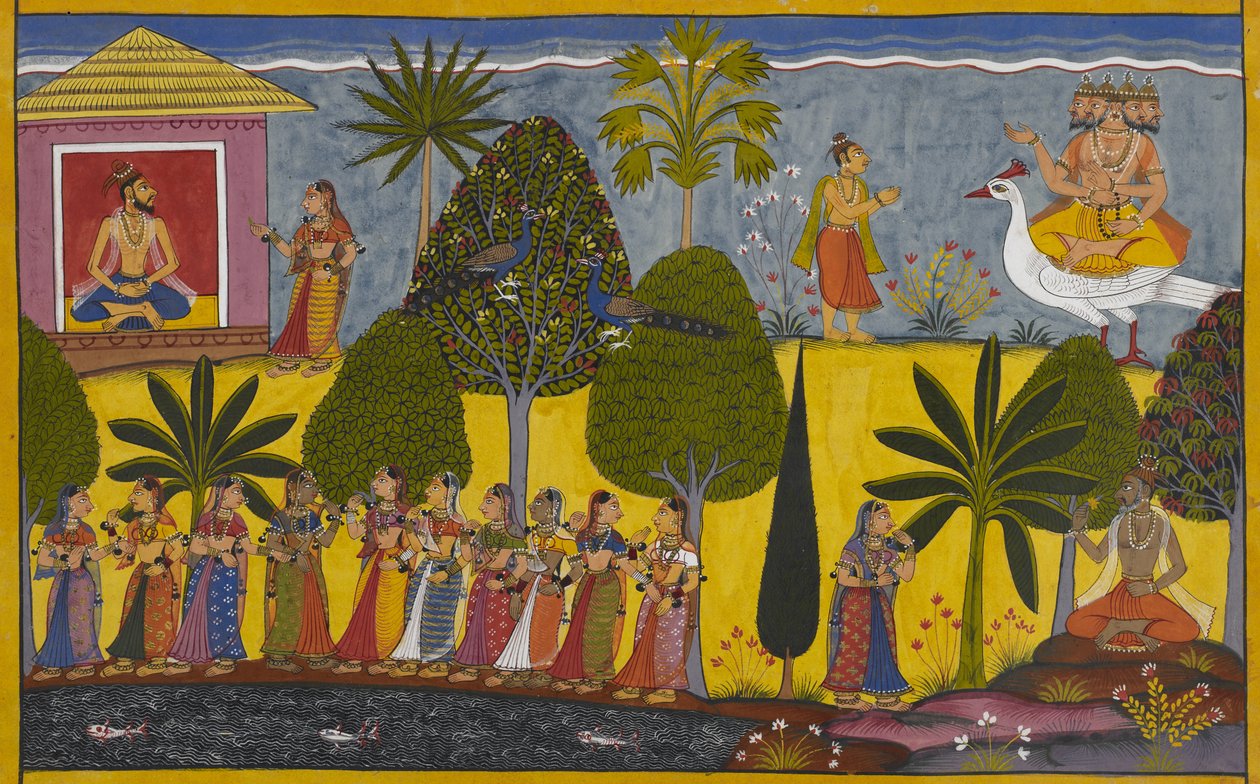 Poulastya forbanner Trinabindus datter, som blir gravid og informerer Brahmā av Indian School