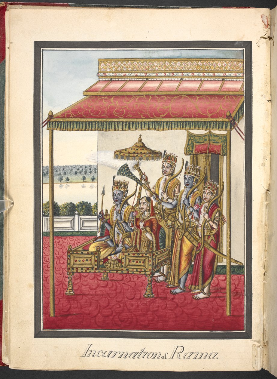 Rama, den syvende inkarnasjonen av Vishnu av Indian School