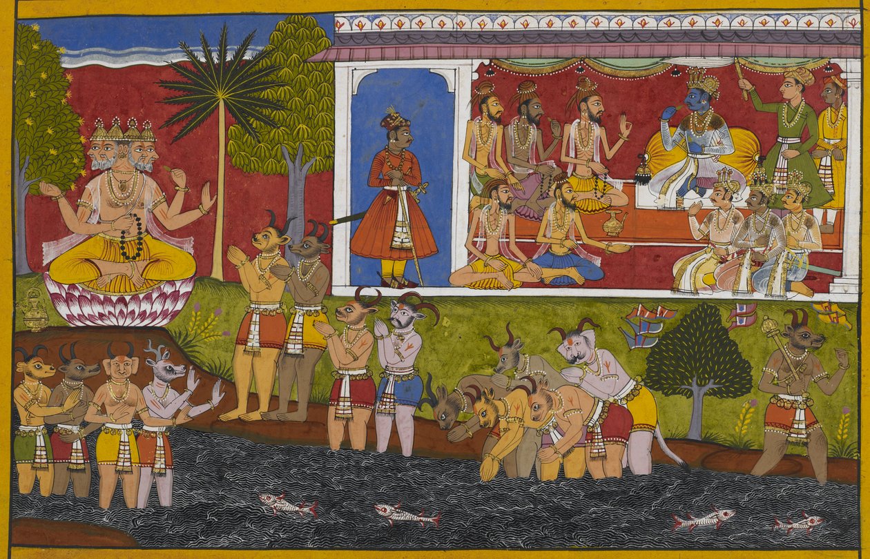 Rāma hører fra Agastya opprinnelsen til rākṣasene, som begynner med Prajāpatis skapelse av Indian School