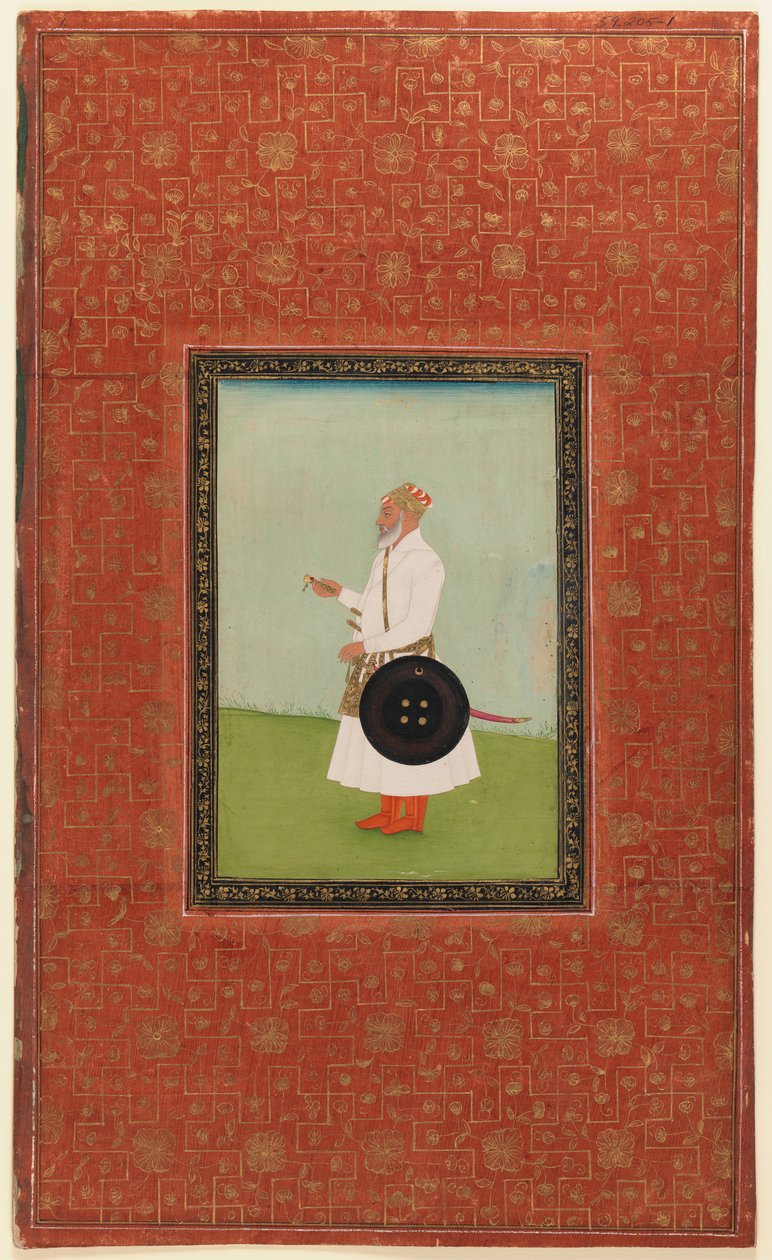 Ruh Allah Khan, 1875-1900 (ugjennomsiktig wc og gull på papir) av Indian School