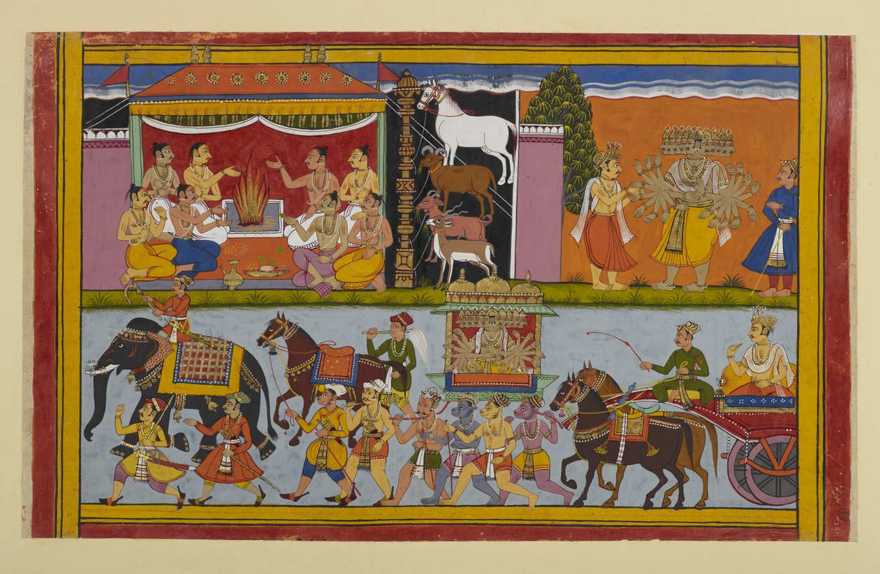 Rāvaṇa besøker Nikumbhila hvor Meghanāda utfører ofre for illusjonens kraft av Indian School
