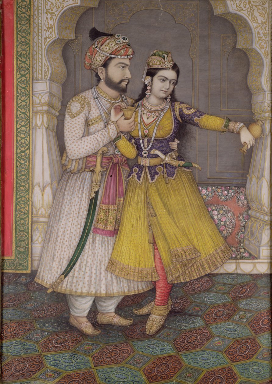 Shah Jahan og Qudsia Begum: Begumen heller bort vinen, Kalam av Indian School