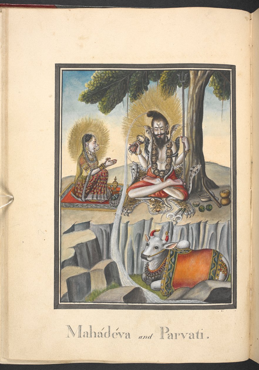 Shiva og Parvati av Indian School