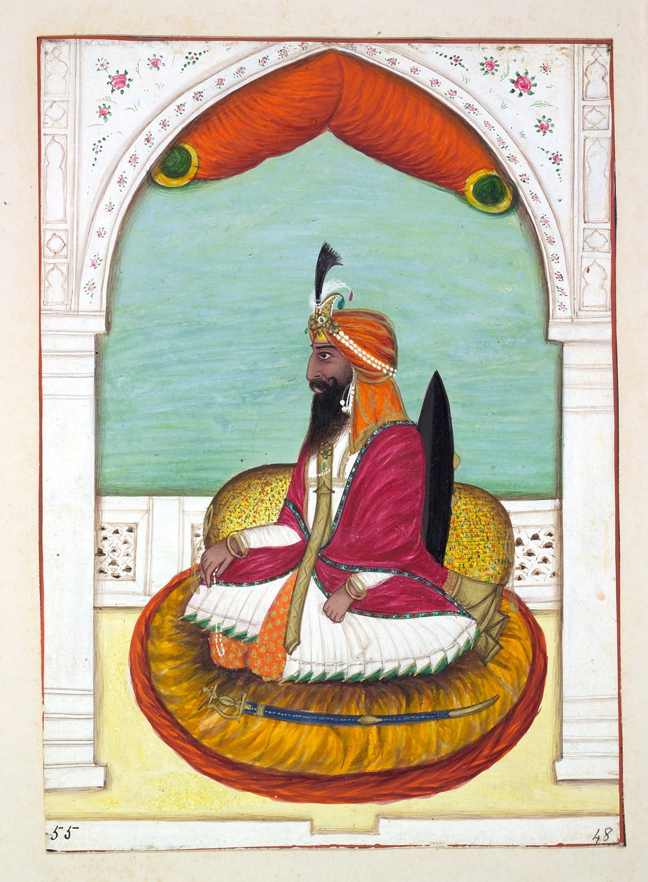 Sirdar Fatteh Khan (Iowana), fra The Kingdom of the Punjab, its Rulers and Chiefs, bind II, et bind med 30 akvarellstudier av en uidentifisert indisk kunstner, ca. 1840 (wc på papir) av Indian School