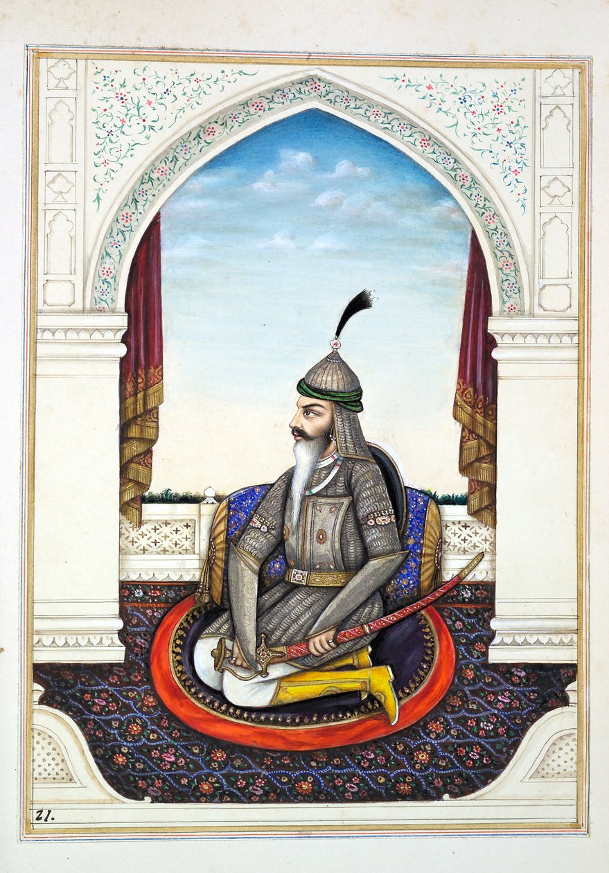 Sirdar Harri Singh, fra The Kingdom of the Punjab, its Rulers and Chiefs, bind I, et bind med 27 akvarellstudier av en uidentifisert indisk kunstner, ca. 1840 (wc på papir) av Indian School