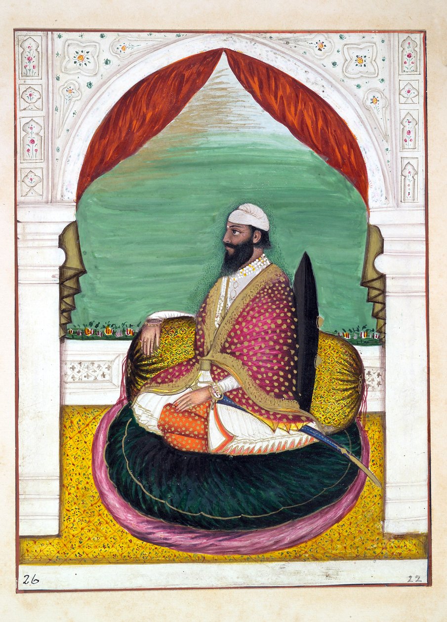 Sirdar Mangal Singh, fra The Kingdom of the Punjab, its Rulers and Chiefs, bind I, et bind på 27 akvarellstudier av en uidentifisert indisk kunstner, ca. 1840 (wc på papir) av Indian School