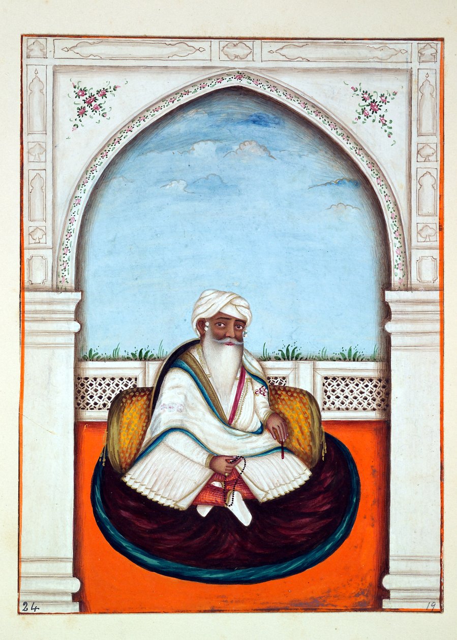 Sirdar Sham Singh, fra The Kingdom of the Punjab, its Rulers and Chiefs, bind I, et bind med 27 akvarellstudier av en uidentifisert indisk kunstner, ca. 1840 (wc på papir) av Indian School