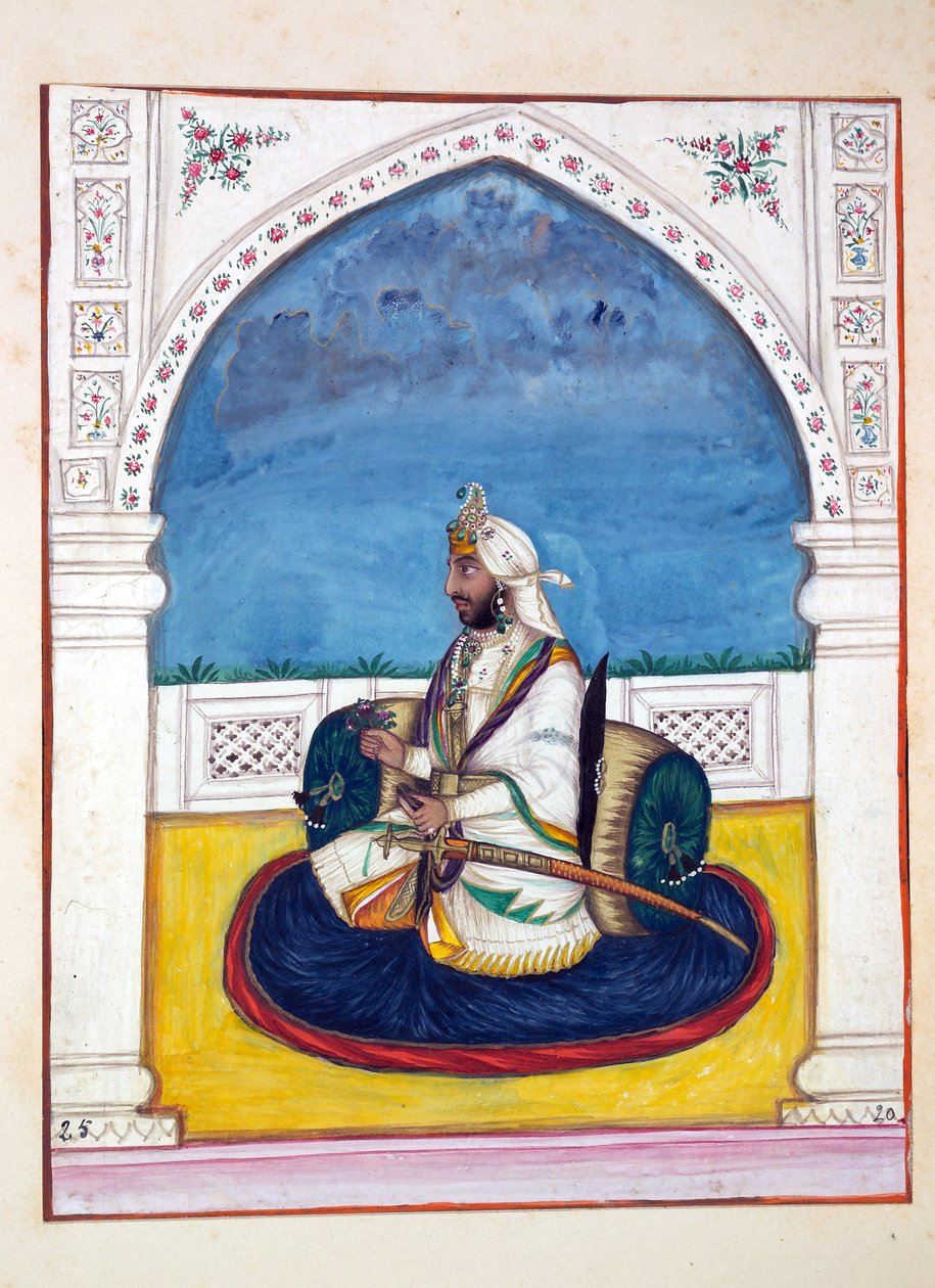 Sirdar Shamshir Singh, fra The Kingdom of the Punjab, its Rulers and Chiefs, bind I, et bind med 27 akvarellstudier av en uidentifisert indisk kunstner, ca. 1840 (wc på papir) av Indian School