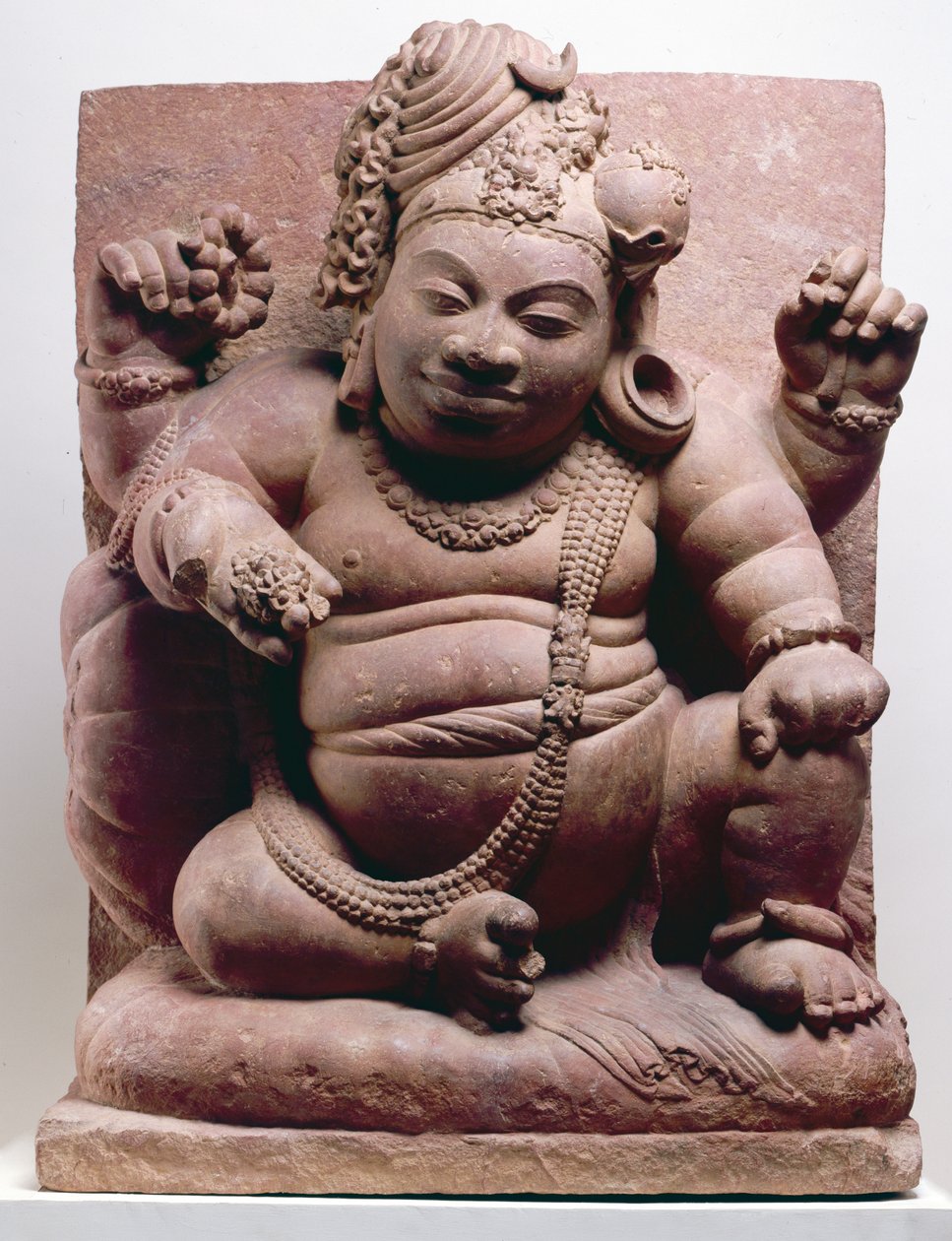 Siva som en dverg, Mansar-kultur, 500 e.Kr. (sandstein) av Indian School