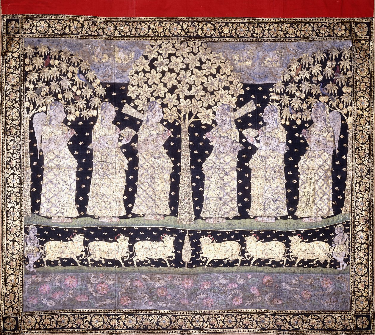 Six Gopis, ca. 1800 av Indian School