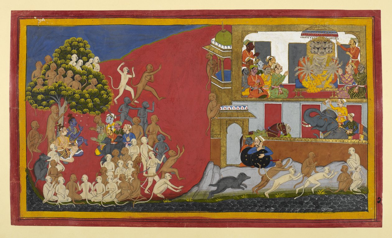 Spiene Śuka og Sāraṇa søker fiendeinformasjon mens Rāmas allierte omringer Laṅkā av Indian School