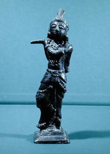 Statuett av Krishna Gopala (hoved) av Indian School