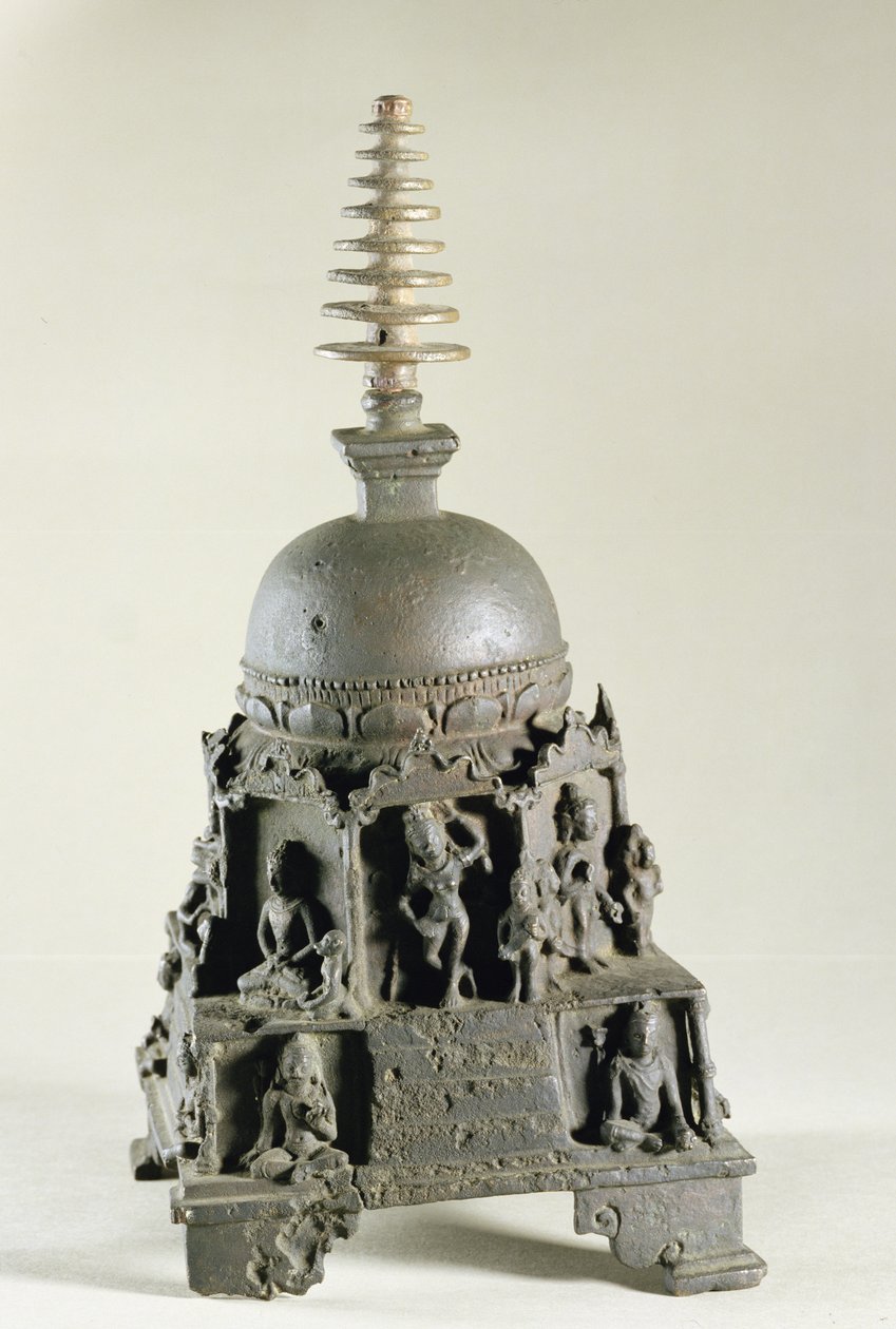 Stupa, Pala, Nalanda, Bihar (bronse) av Indian School