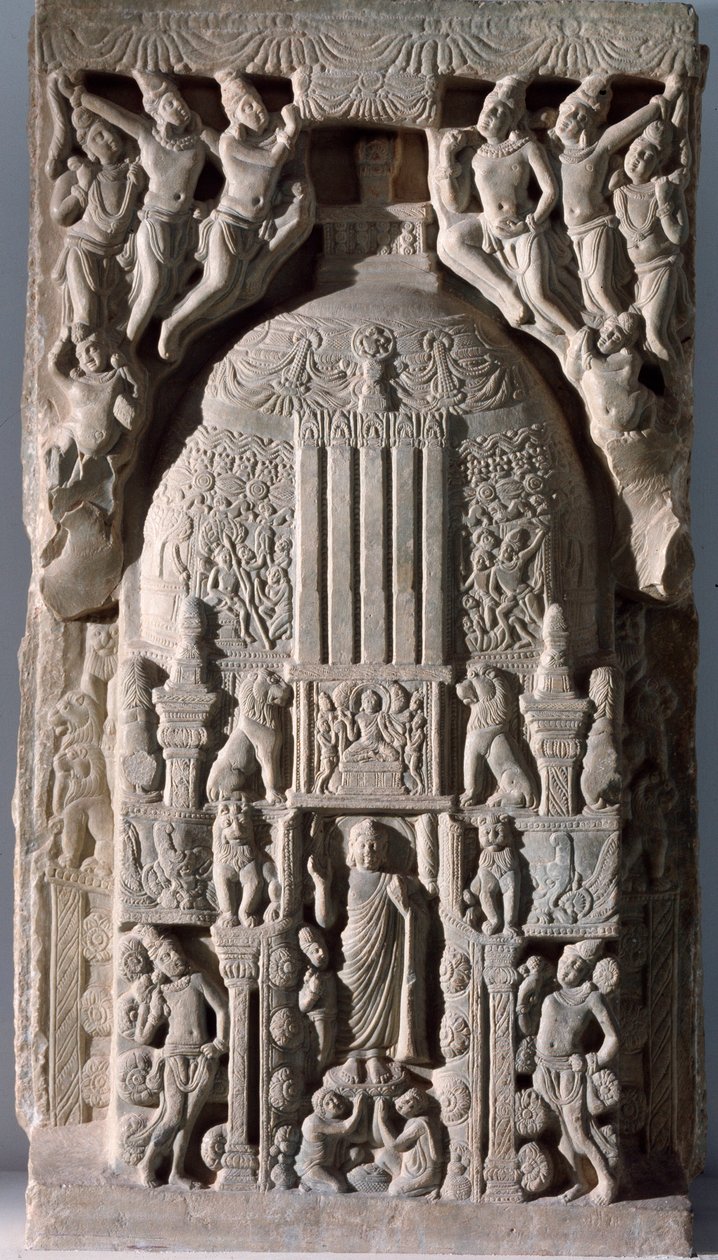 Stupaplate (fragment av relieff, 225-325) av Indian School