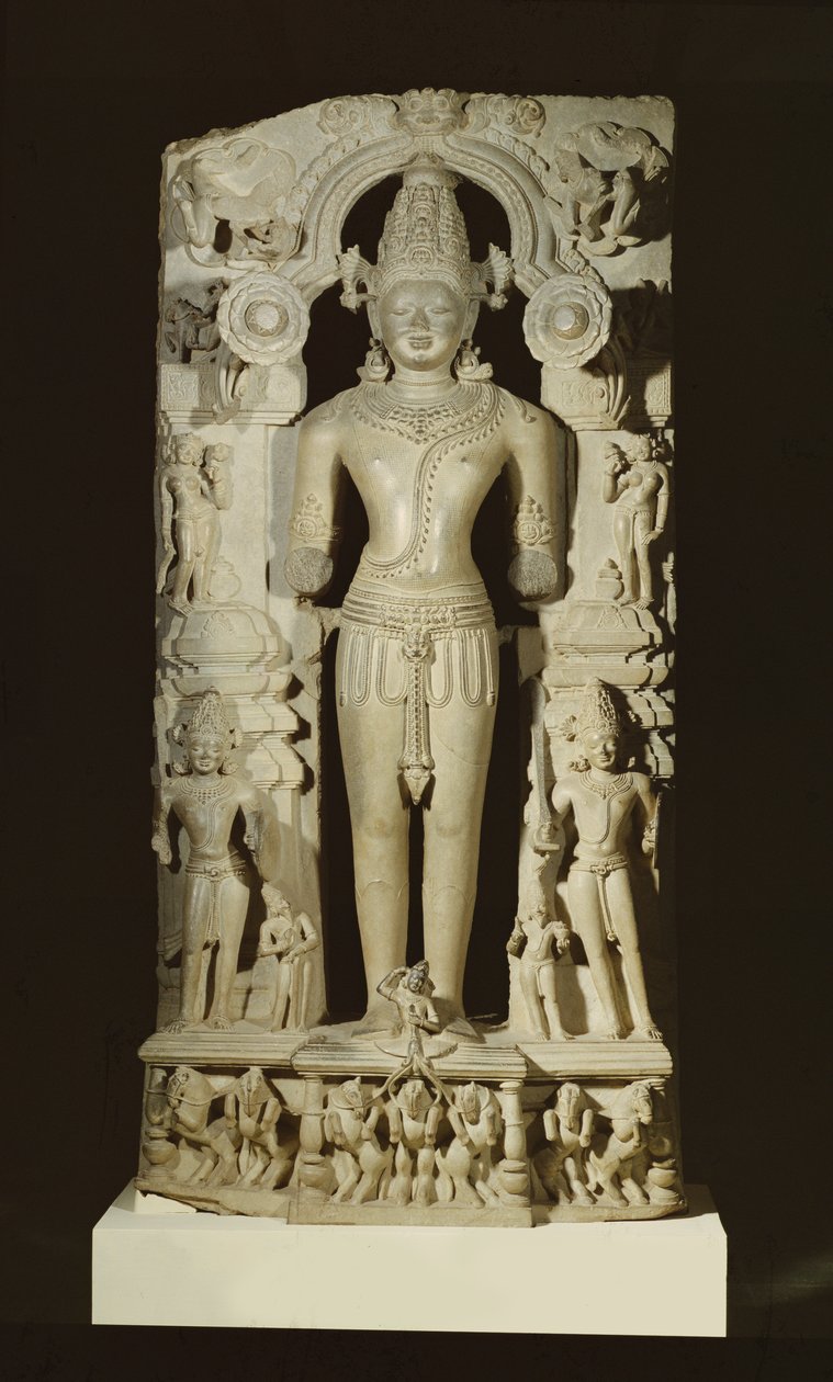 Surya, fra soltempelet i Konarak, Orissa, østlige Ganga-dynastiet (kalkstein) av Indian School