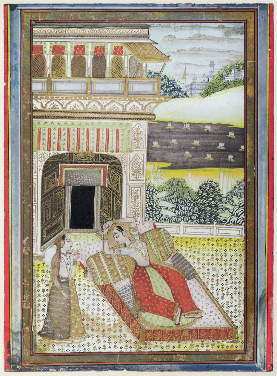 Den forlatte Rani, fra en Ragamala, Rajasthan-skolen av Indian School