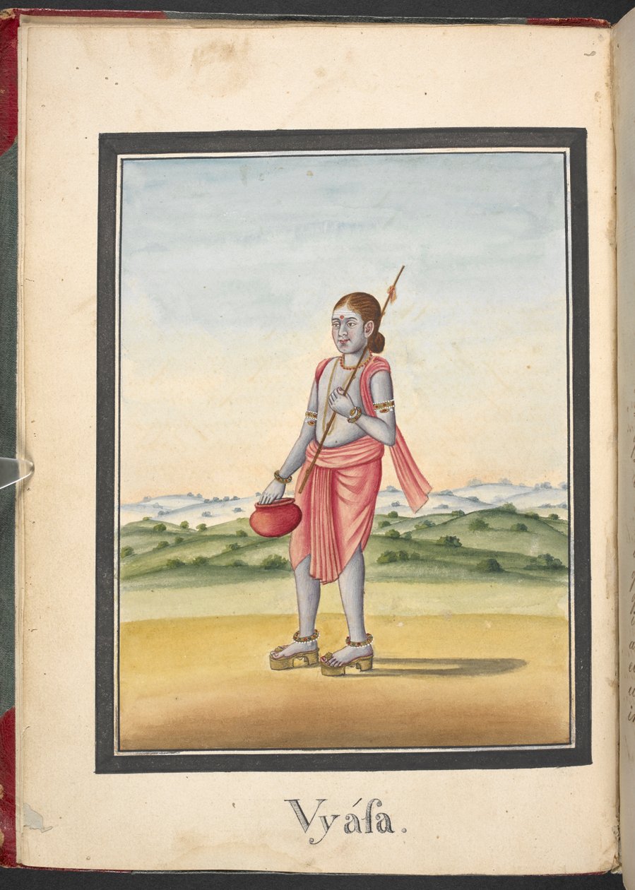 Vismannen, Vyasa, tradisjonell forfatter av #39;Adhyatma Ramayana#39; av Indian School