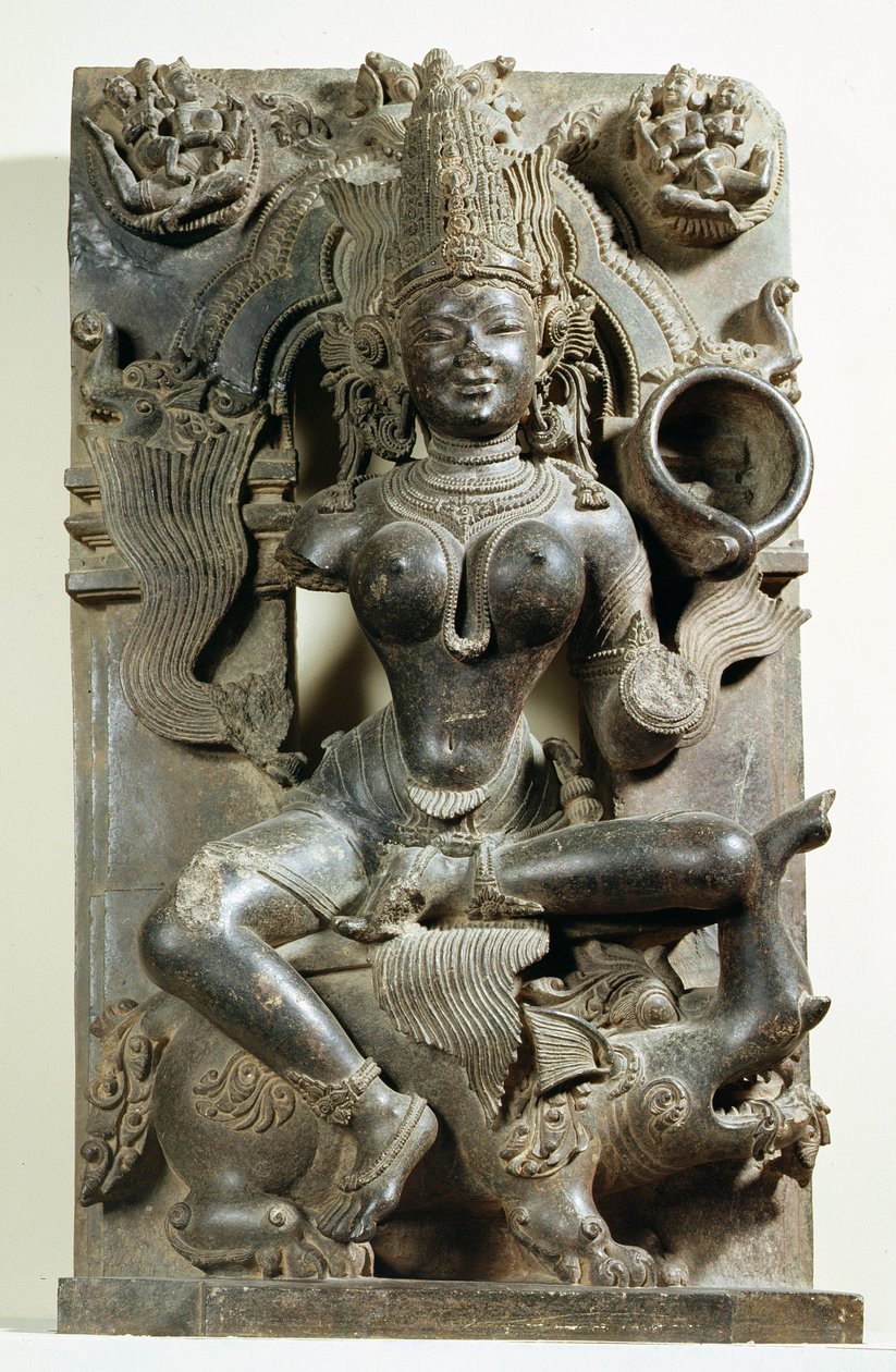 Varunani, utskjæring fra Konark Sun Temple, Orissa, østlige Ganga-dynastiet av Indian School