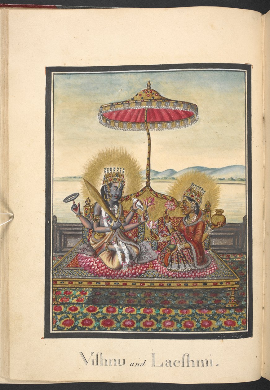 Vishnu og Lakshmi av Indian School