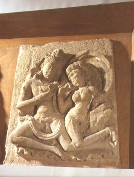 Vishnu in Cosmic Glory, Shmology, Gujarat (stein) av Indian School