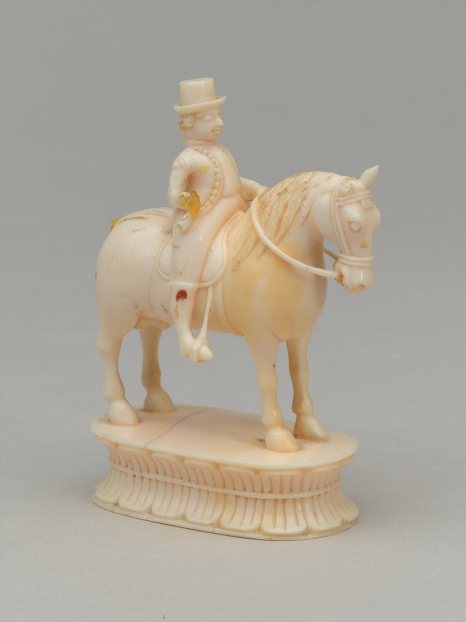 Hvit ridder, sjakkbrikke, India, 1820 ca av Indian School