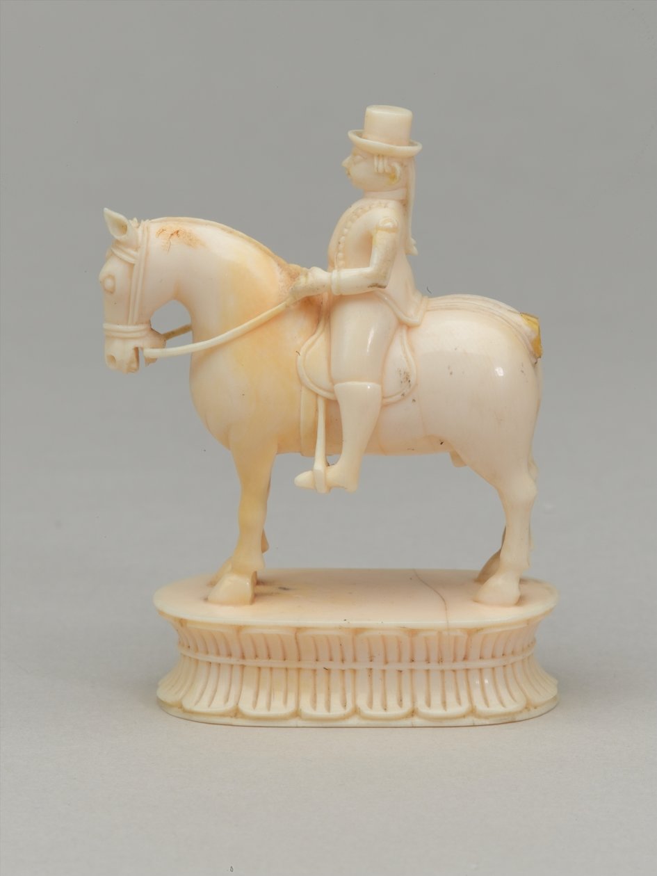 Hvit ridder, sjakkbrikke, India, 1820 ca av Indian School