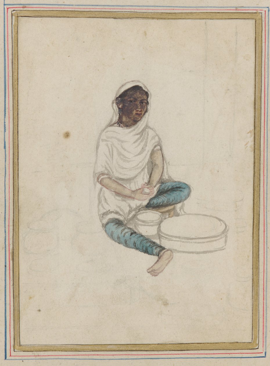 Kvinne maler mais av Indian School