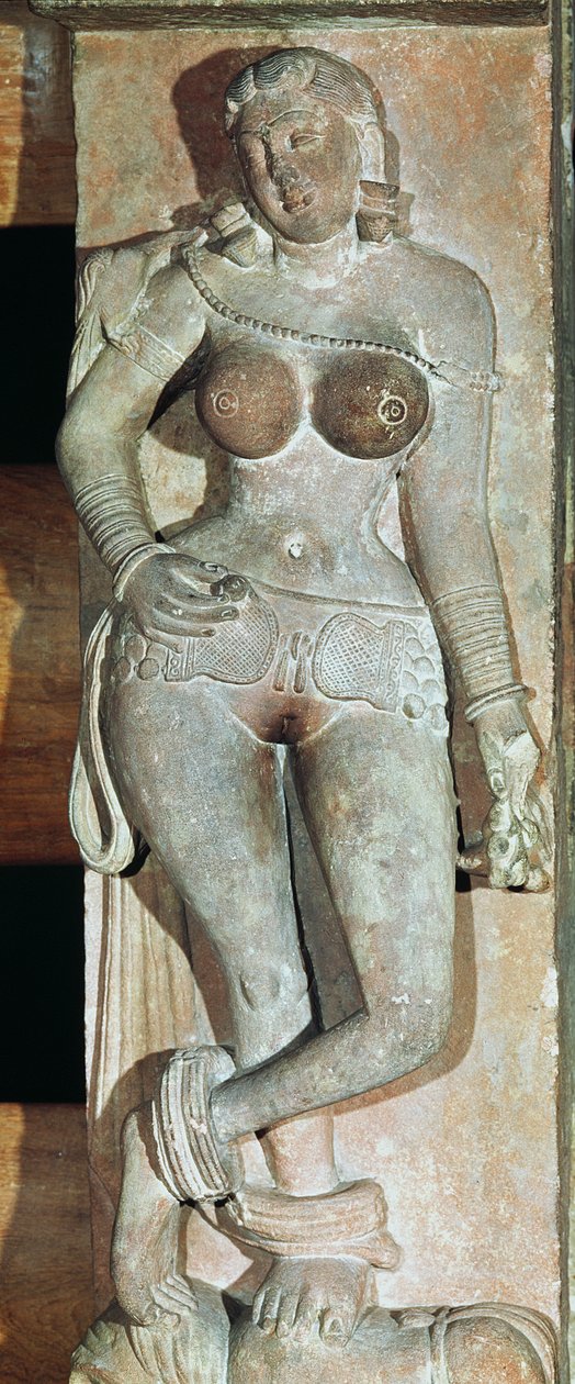 Yakshini, fra en buddhistisk port. Mathura, Uttar Pradesh, Kushan-perioden (30–241 e.Kr.) av Indian School