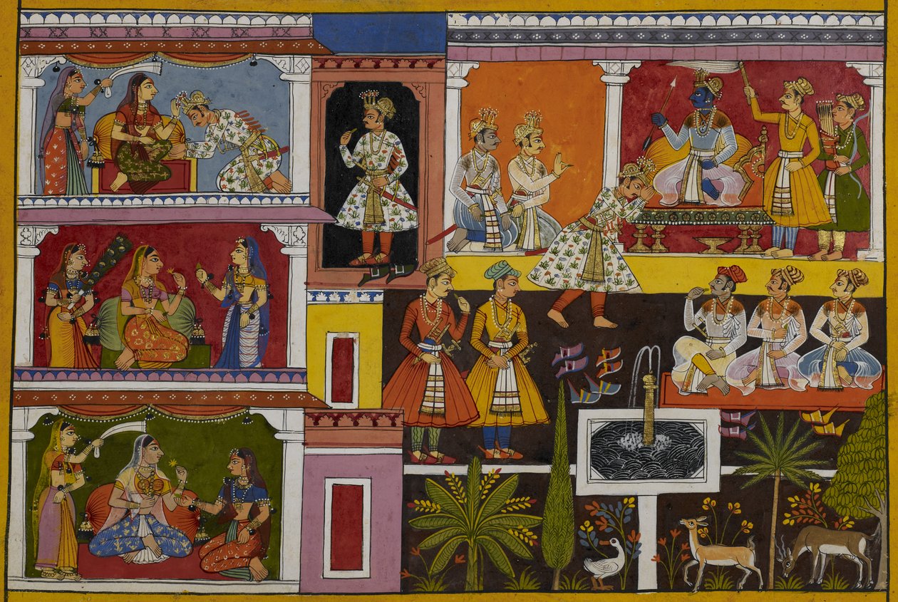 Śatrughna mottar Rāmas råd, tar farvel med familien sin og drar for å kjempe mot Lavana av Indian School