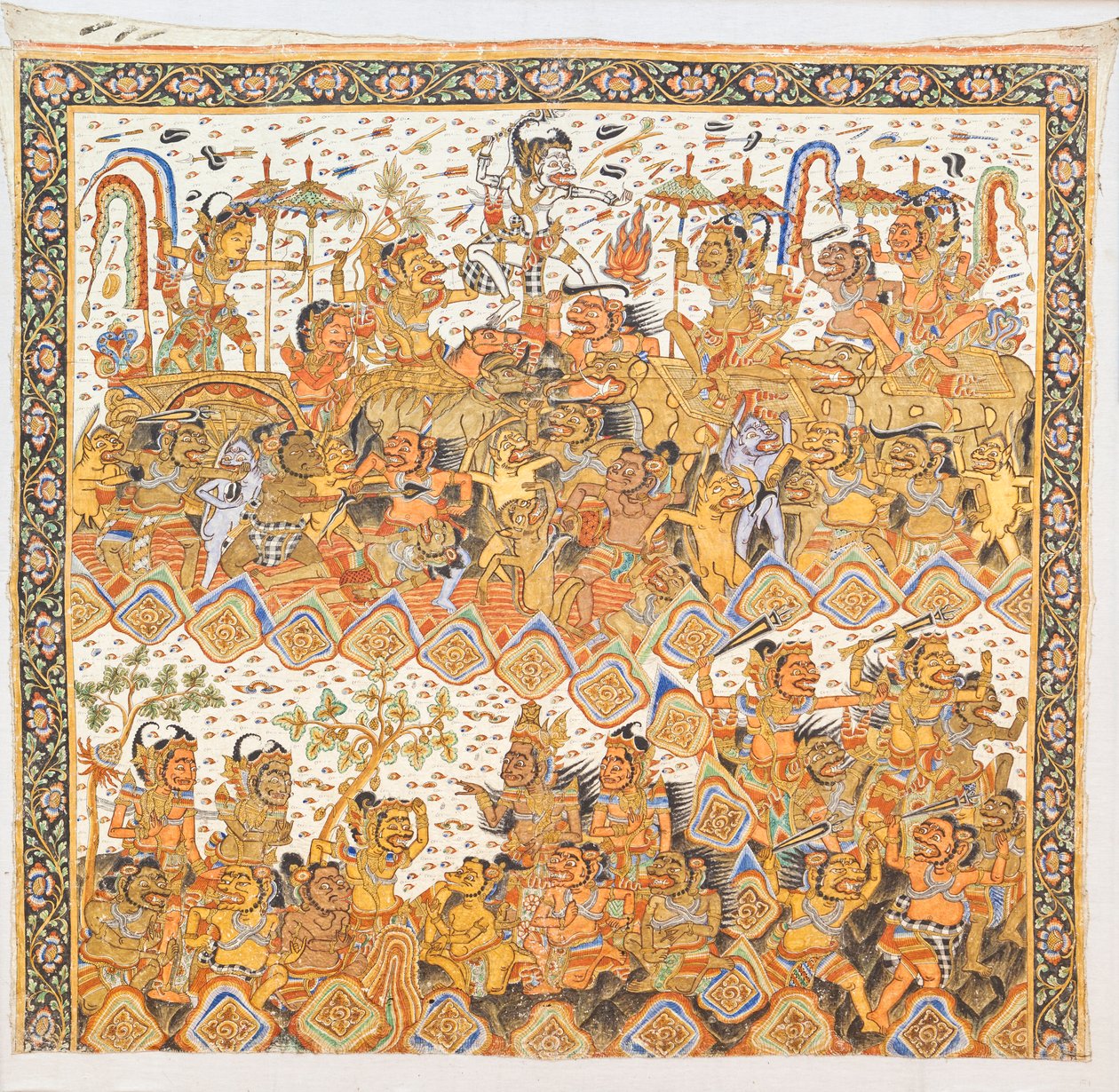 Ramayana (balinesisk farge på lerret) av Indonesian Indonesian