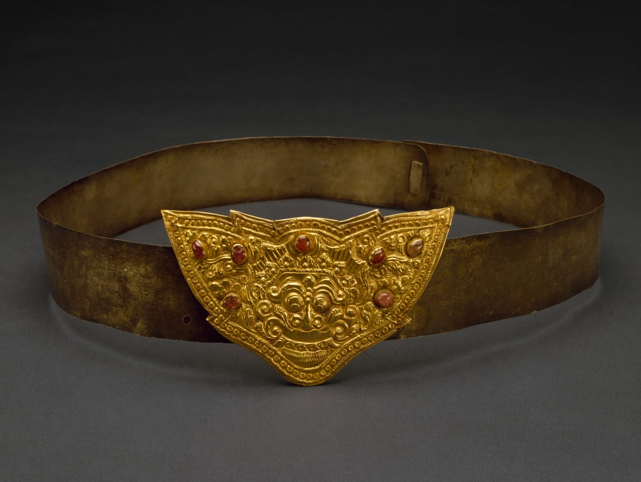 Beltespenne, Klungkung Kingdom, Bali, slutten av 1800-tallet (gull og cabochon rubiner) av Indonesian School