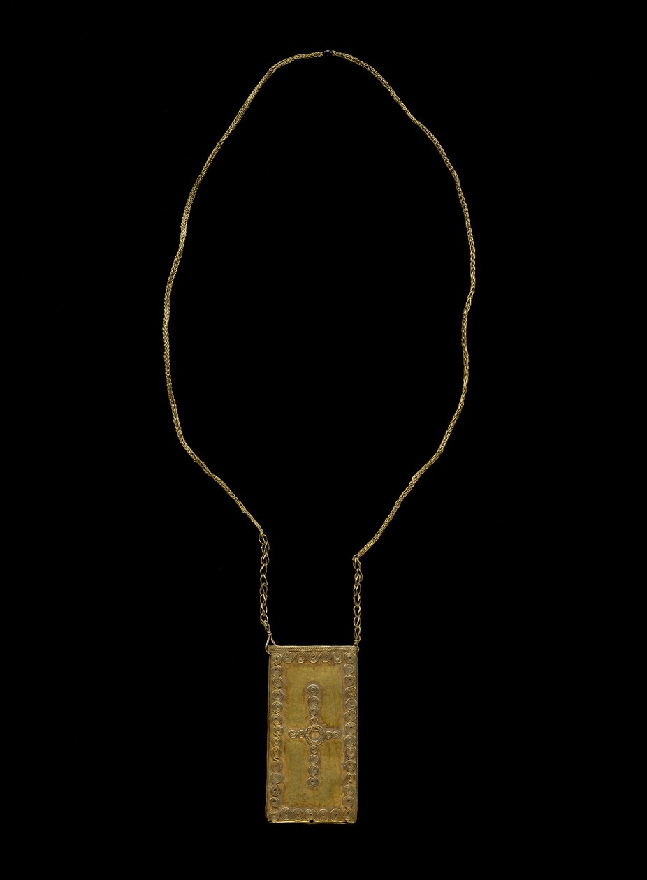 Betel Pendant on Chain, Ngada-folk (gull) av Indonesian School