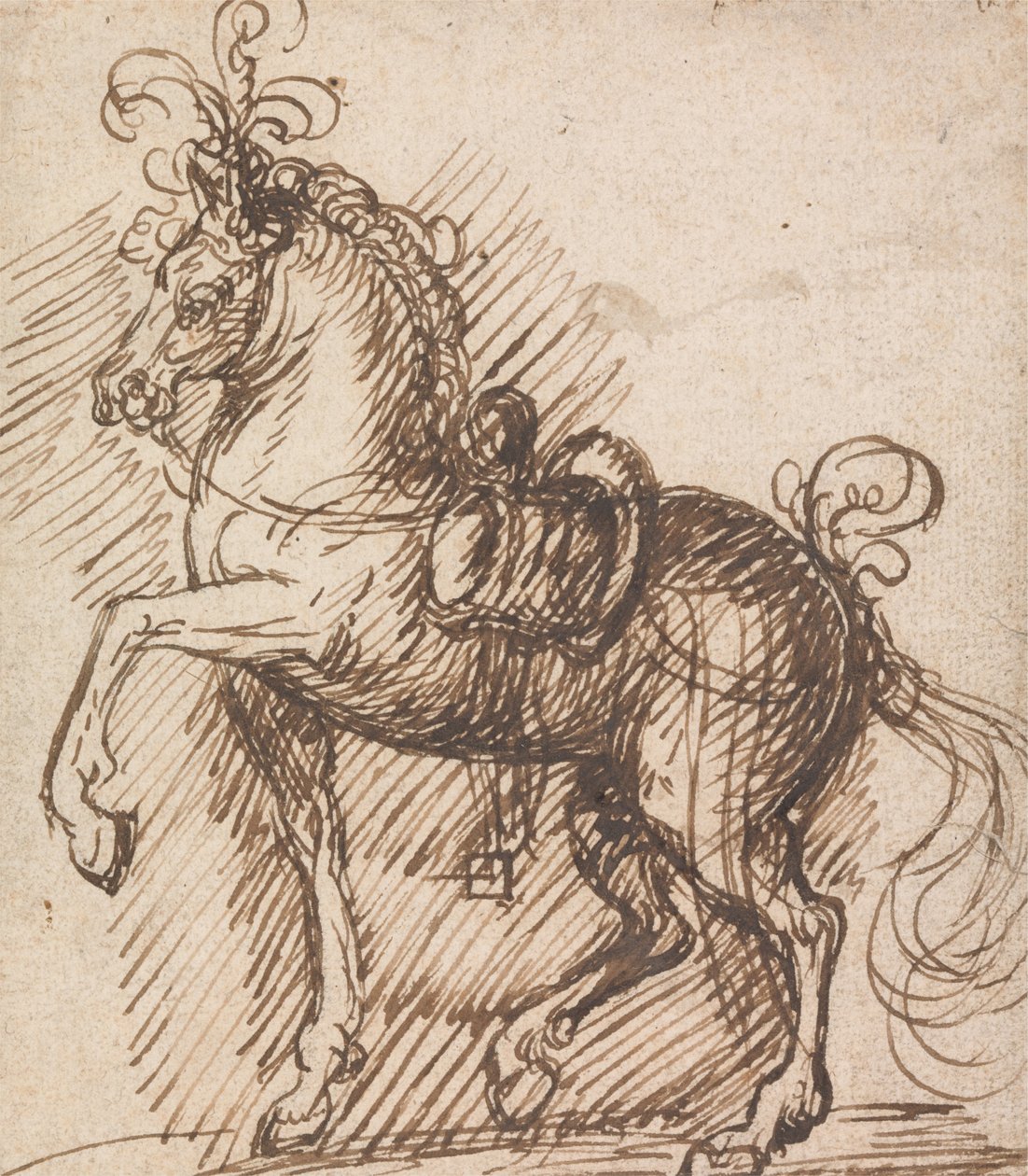 En plumed sadel-hest av Inigo Jones