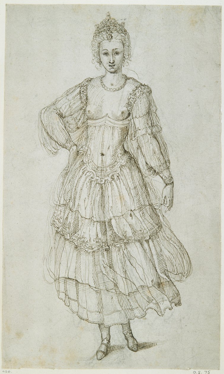 A Daughter of the Morn, ca. 1611 (penn og blekk på papir) av Inigo Jones